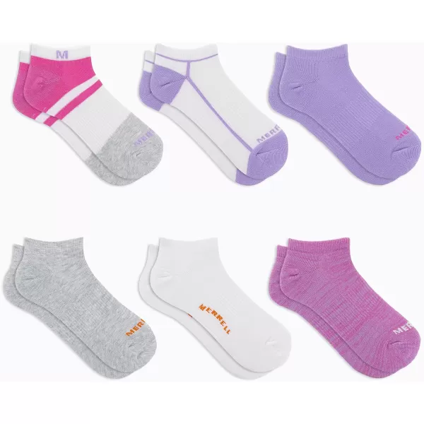 imageMerrel Mens and Womens Recycled Cushioned Socks  6 ampamp 12 Pairs  Hiking Arch SupportLow Cut  Pink Assorted 6 Pairs