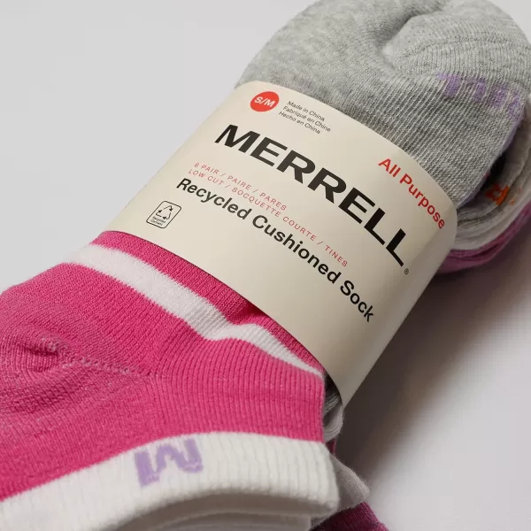 imageMerrel Mens and Womens Recycled Cushioned Socks  6 ampamp 12 Pairs  Hiking Arch SupportLow Cut  Pink Assorted 6 Pairs