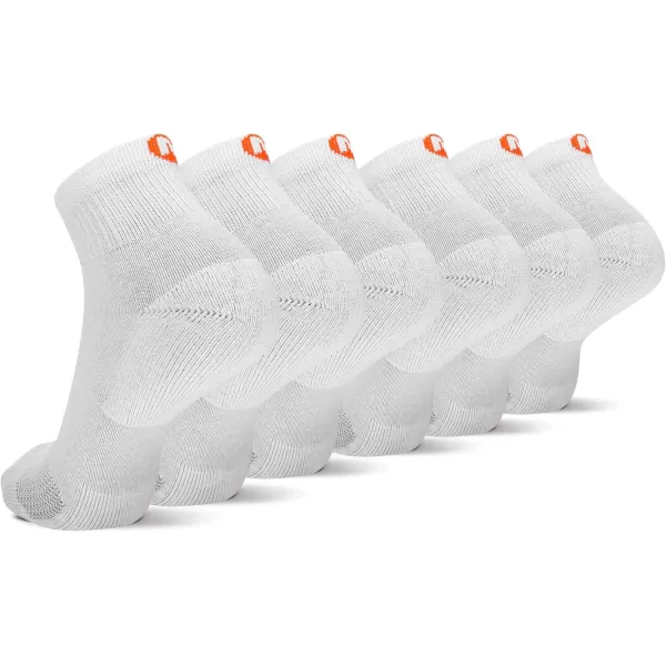 imageMerrell Mens and Womens Cushioned Cotton Socks3 Pair PackUnisex Breathable Mesh Comfort ZonesAnkle  White 6 Pairs