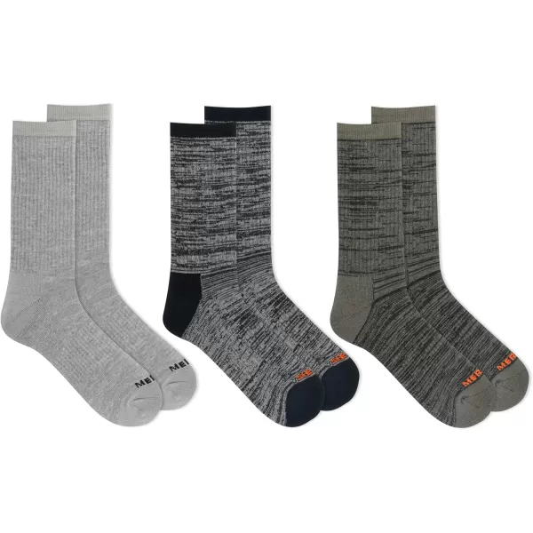 imageMerrell Mens and Womens Cushioned Cotton Socks3 Pair PackUnisex Breathable Mesh Comfort ZonesBlack Assorted