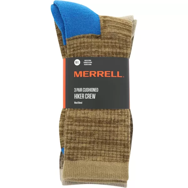 imageMerrell Mens and Womens Cushioned Cotton Socks3 Pair PackUnisex Breathable Mesh Comfort ZonesBlue Assorted