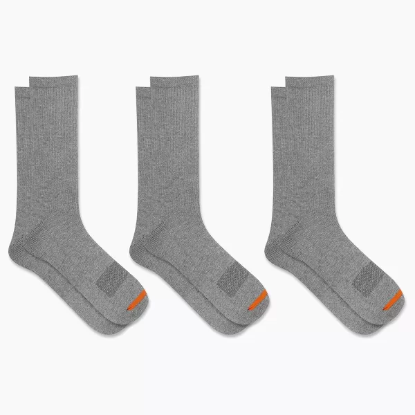 imageMerrell Mens and Womens Cushioned Cotton Socks3 Pair PackUnisex Breathable Mesh Comfort ZonesCrew  Gray