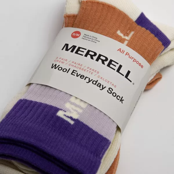 imageMerrell Mens and Womens Cushioned Cotton Socks3 Pair PackUnisex Breathable Mesh Comfort ZonesCrew  Orange Mosaic