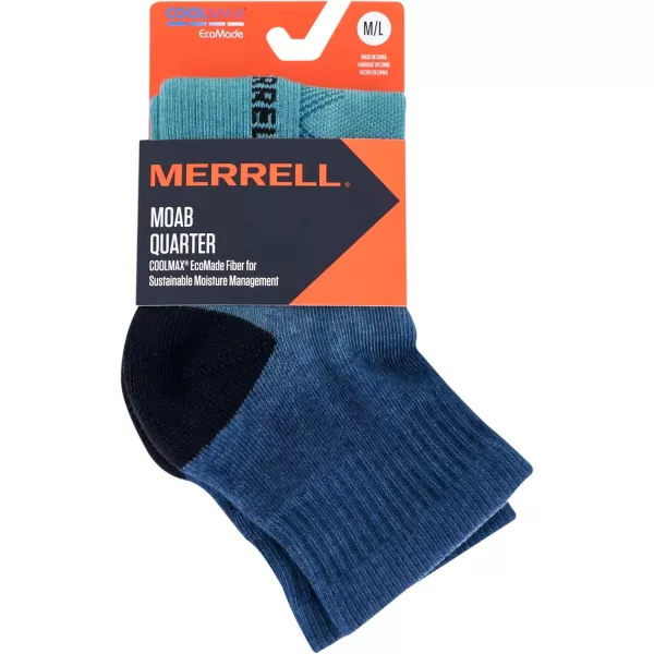 imageMerrell Mens and Womens MOAB Hiking Mid Cushion Socks  Moisture Wicking ampamp Arch SupportAnkle  Blue