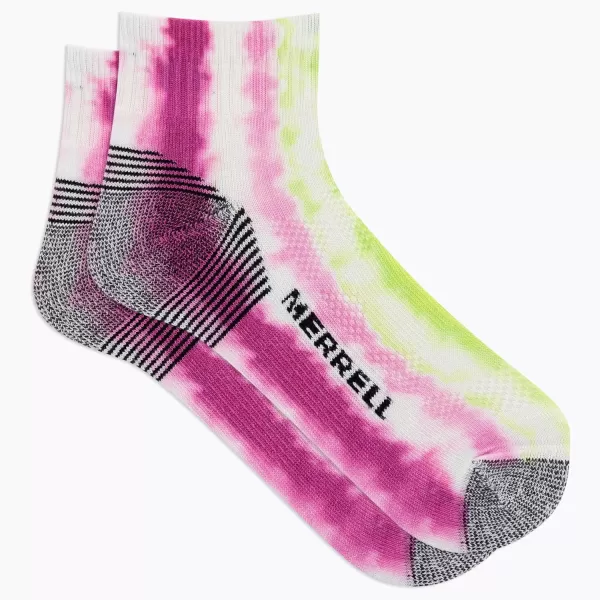 imageMerrell Mens and Womens MOAB Hiking Mid Cushion Socks  Moisture Wicking ampamp Arch SupportAnkle  Tie Dye Pink