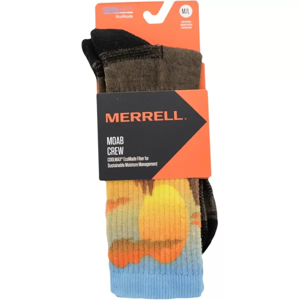 imageMerrell Mens and Womens MOAB Hiking Mid Cushion Socks  Moisture Wicking ampamp Arch SupportCrew  Anniversary Brown