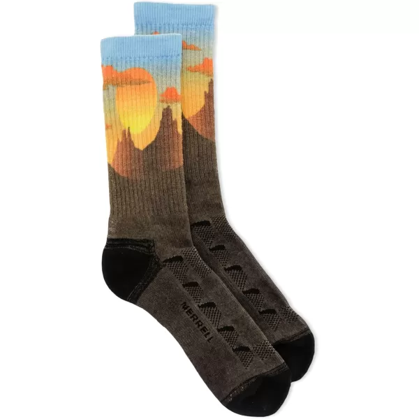 imageMerrell Mens and Womens MOAB Hiking Mid Cushion Socks  Moisture Wicking ampamp Arch SupportCrew  Anniversary Brown