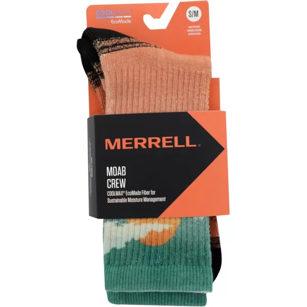 imageMerrell Mens and Womens MOAB Hiking Mid Cushion Socks  Moisture Wicking ampamp Arch SupportCrew  Anniversary Coral