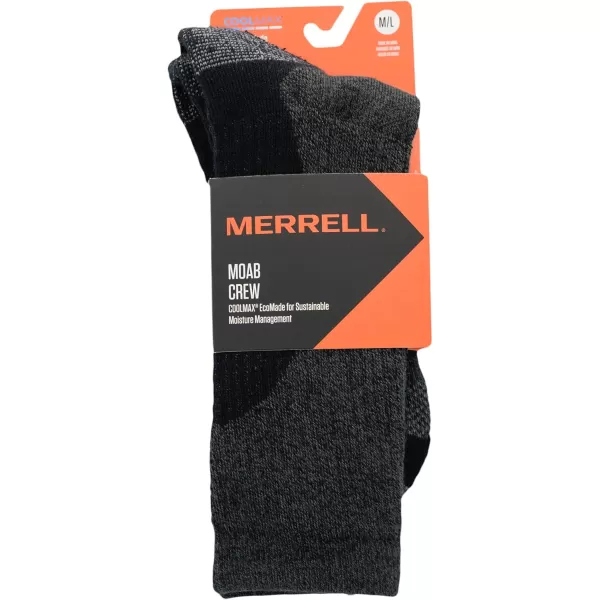 imageMerrell Mens and Womens MOAB Hiking Mid Cushion Socks  Moisture Wicking ampamp Arch SupportCrew  Charcoal