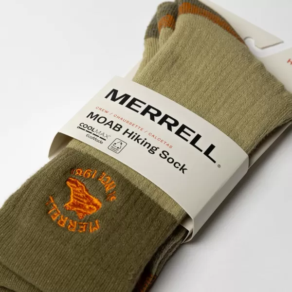 imageMerrell Mens and Womens MOAB Hiking Mid Cushion Socks  Moisture Wicking ampamp Arch SupportCrew  Green