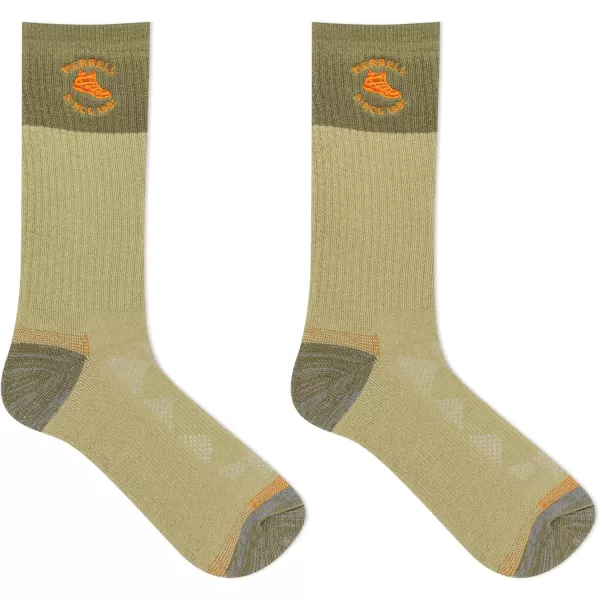 imageMerrell Mens and Womens MOAB Hiking Mid Cushion Socks  Moisture Wicking ampamp Arch SupportCrew  Green