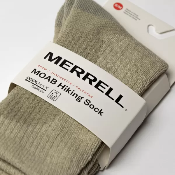 imageMerrell Mens and Womens MOAB Hiking Mid Cushion Socks  Moisture Wicking ampamp Arch SupportCrew  Oatmeal