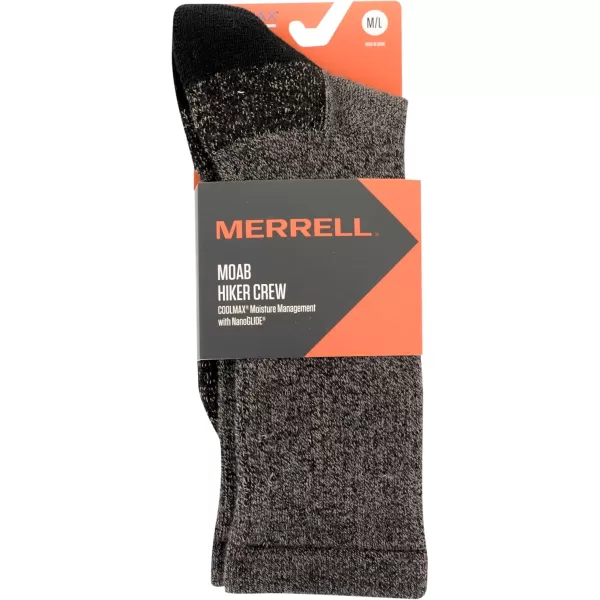 imageMerrell Mens and Womens MOAB Hiking Mid Cushion Socks  Moisture Wicking ampamp Arch SupportCrew  Onyx Marl
