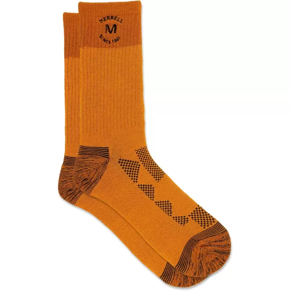 imageMerrell Mens and Womens MOAB Hiking Mid Cushion Socks  Moisture Wicking ampamp Arch SupportCrew  Orange