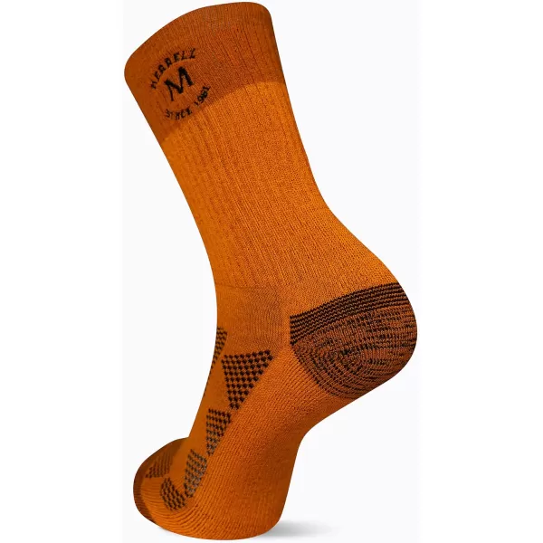 imageMerrell Mens and Womens MOAB Hiking Mid Cushion Socks  Moisture Wicking ampamp Arch SupportCrew  Orange
