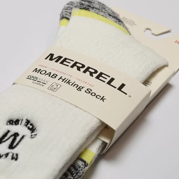 imageMerrell Mens and Womens MOAB Hiking Mid Cushion Socks  Moisture Wicking ampamp Arch SupportCrew  Since 1981 White