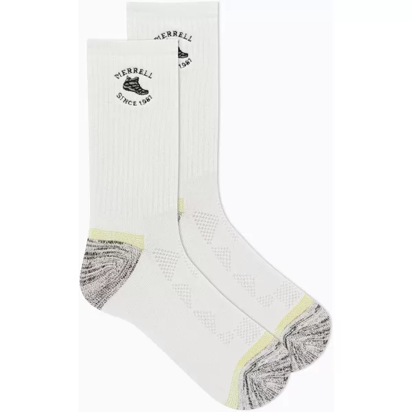 imageMerrell Mens and Womens MOAB Hiking Mid Cushion Socks  Moisture Wicking ampamp Arch SupportCrew  White