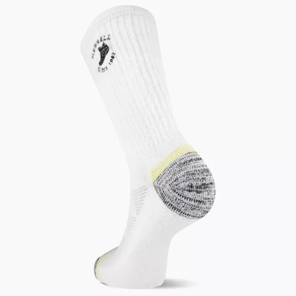 imageMerrell Mens and Womens MOAB Hiking Mid Cushion Socks  Moisture Wicking ampamp Arch SupportCrew  White