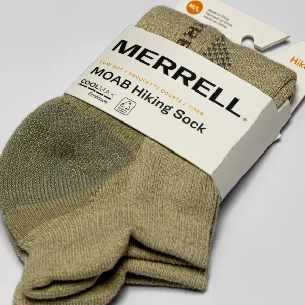 imageMerrell Mens and Womens MOAB Hiking Mid Cushion Socks  Moisture Wicking ampamp Arch SupportLow Cut Tab  Oatmeal