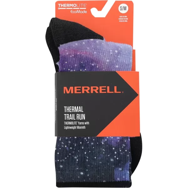 imageMerrell Mens and Womens Thermal Trail Running Crew Socks  Unisex Thermolite Lightweight Warmth and Breathable MeshPurple