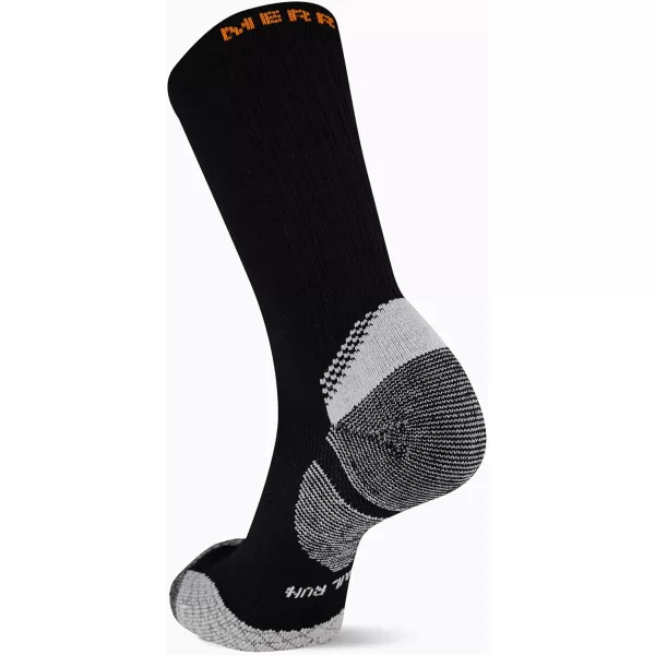 imageMerrell Mens and Womens Trail Running Cushioned Socks1 Pair PackUnisex AntiSlip Heel ampamp Arch CompressionCrew  Black