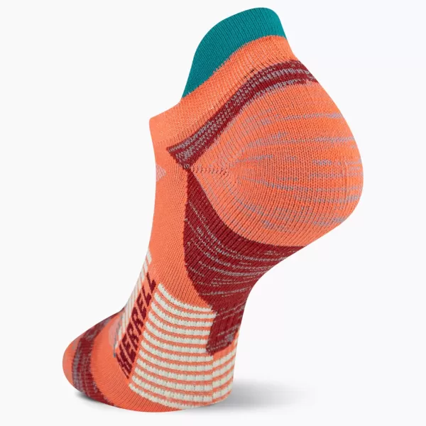 imageMerrell Mens and Womens Trail Running Cushioned Socks1 Pair PackUnisex AntiSlip Heel ampamp Arch CompressionLow Cut Tab  Coral