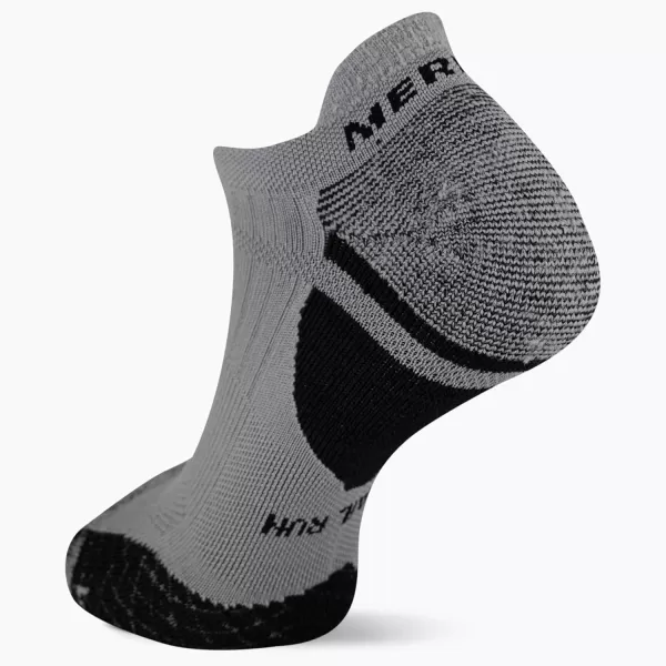 imageMerrell Mens and Womens Trail Running Cushioned Socks1 Pair PackUnisex AntiSlip Heel ampamp Arch CompressionLow Cut Tab  GrayBlack