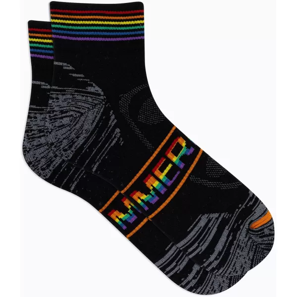 imageMerrell Mens and Womens Zoned Cushioned Wool Hiking Ankle SocksBreathable Arch SupportBlack Rainbow