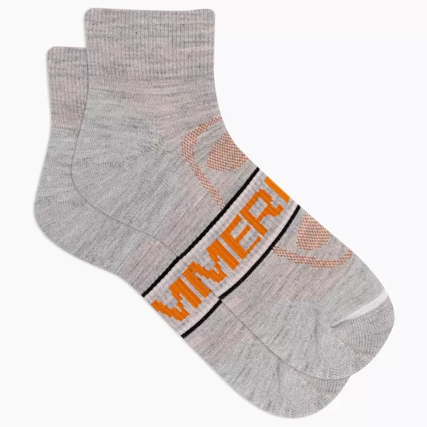 imageMerrell Mens and Womens Zoned Cushioned Wool Hiking Ankle SocksBreathable Arch SupportGray
