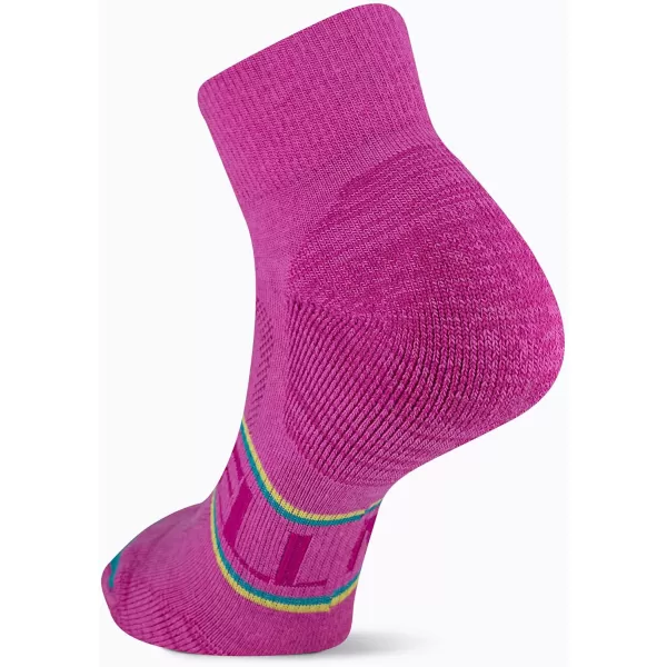 imageMerrell Mens and Womens Zoned Cushioned Wool Hiking Ankle SocksBreathable Arch SupportPink