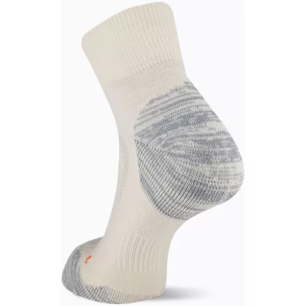imageMerrell Mens and Womens Zoned Cushioned Wool Hiking Ankle SocksBreathable Arch SupportWhisper White