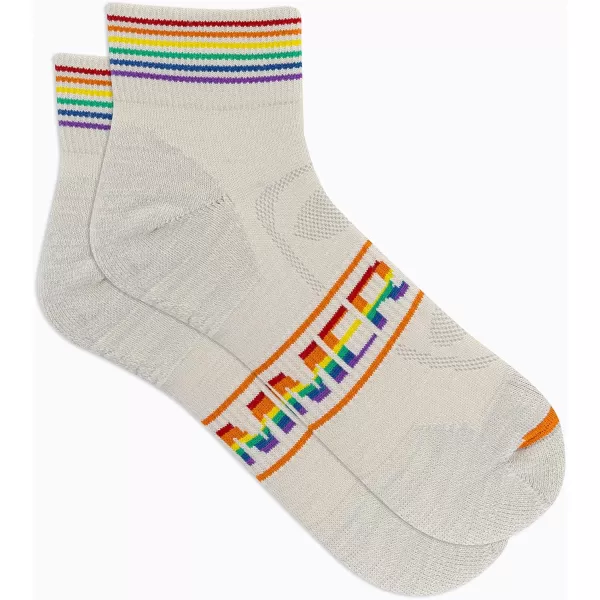 imageMerrell Mens and Womens Zoned Cushioned Wool Hiking Ankle SocksBreathable Arch SupportWhite Rainbow