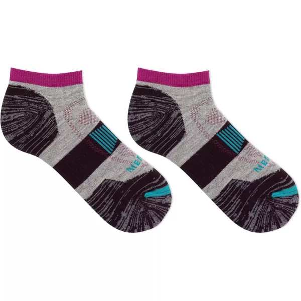 imageMerrell Mens and Womens Zoned Cushioned Wool Hiking Low Cut Socks1 Pair PackBreathable Arch SupportBurgundy