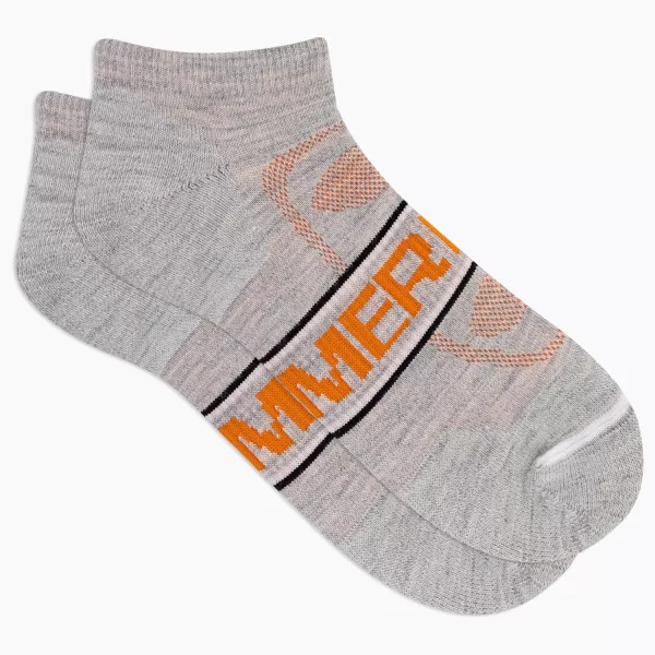 imageMerrell Mens and Womens Zoned Cushioned Wool Hiking Low Cut Socks1 Pair PackBreathable Arch SupportGray