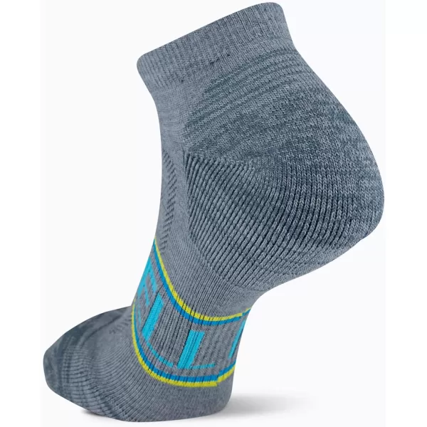 imageMerrell Mens and Womens Zoned Cushioned Wool Hiking Low Cut Socks1 Pair PackBreathable Arch SupportGrayBlue