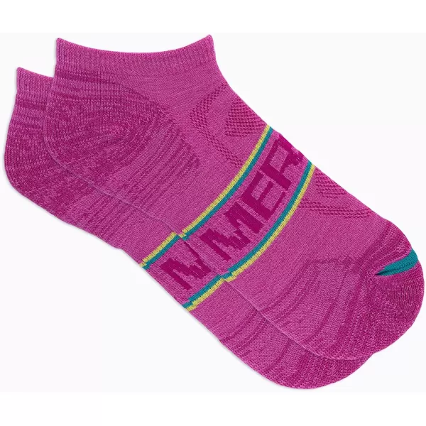imageMerrell Mens and Womens Zoned Cushioned Wool Hiking Low Cut Socks1 Pair PackBreathable Arch SupportPink