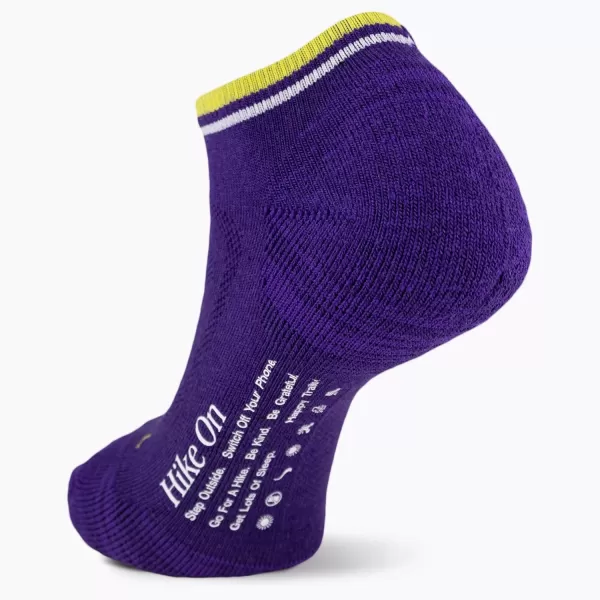 imageMerrell Mens and Womens Zoned Cushioned Wool Hiking Low Cut Socks1 Pair PackBreathable Arch SupportViolet