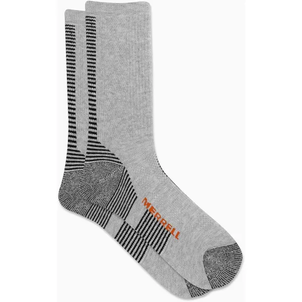 imageMerrell Unisex Adult Mens and Womens Moab Speed Lightweight Hiking Socks  Sustainable Coolmax EcomadeCrew  Gray Heather