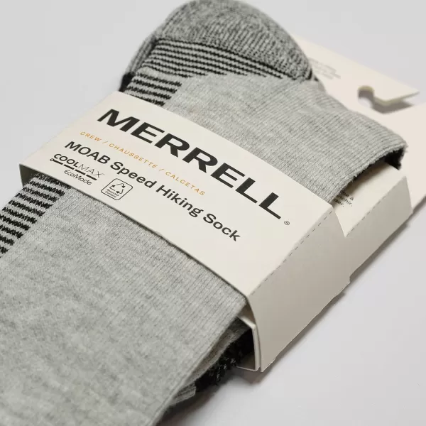 imageMerrell Unisex Adult Mens and Womens Moab Speed Lightweight Hiking Socks  Sustainable Coolmax EcomadeCrew  Gray Heather