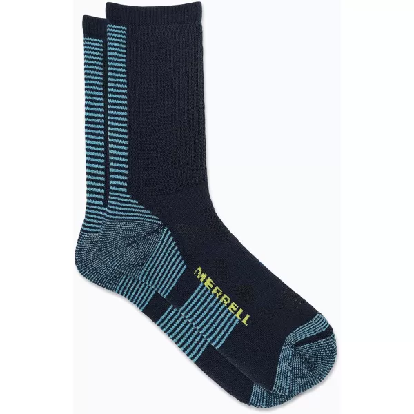 imageMerrell Unisex Adult Mens and Womens Moab Speed Lightweight Hiking Socks  Sustainable Coolmax EcomadeCrew  Navy