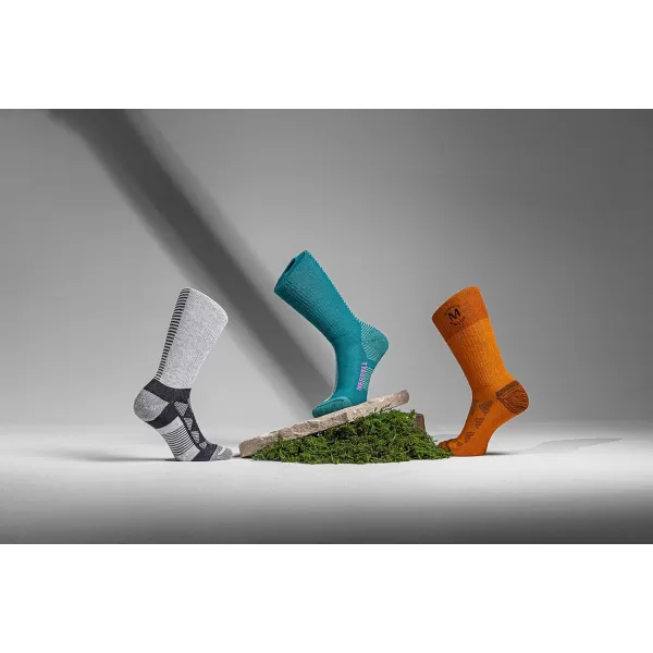 imageMerrell Unisex Adult Mens and Womens Moab Speed Lightweight Hiking Socks  Sustainable Coolmax EcomadeCrew  Turquoise