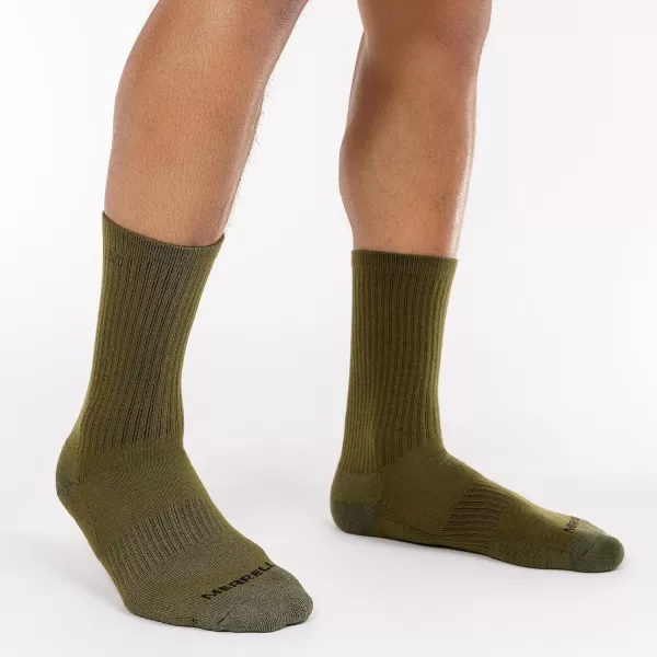 imageMerrell Unisex Adult Wool Everyday Hiking Socks  3 Pairs Crew  Cushioned Moisture WickingCrew  Black Mosaic