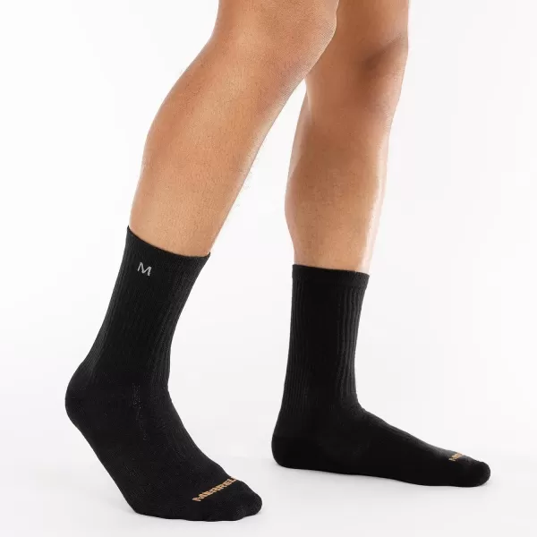 imageMerrell Unisex Adult Wool Everyday Hiking Socks  3 Pairs Crew  Cushioned Moisture WickingCrew  Black Mosaic