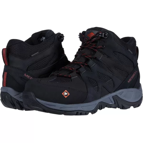 imageMerrell Womens Siren Mid Waterproof Alloy Toe Work Boots Wp atBrindleBoulderBlackGrey