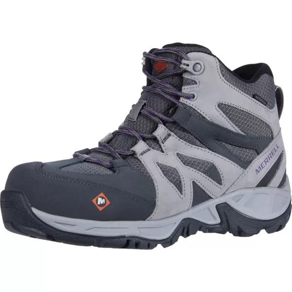 imageMerrell Womens Siren Mid Waterproof Alloy Toe Work Boots Wp atBrindleBoulderCharcoalPaloma