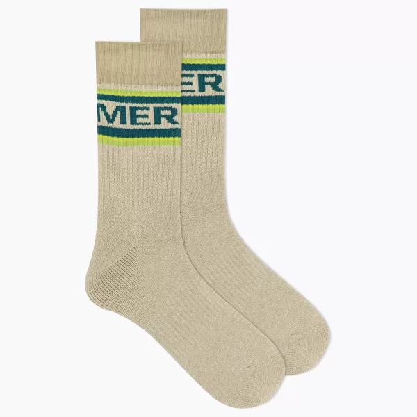 imageMerrell unisexadult Brushed Cushion Thermal Crew Socks Cushioned Soft Inner LayerGreen Logo