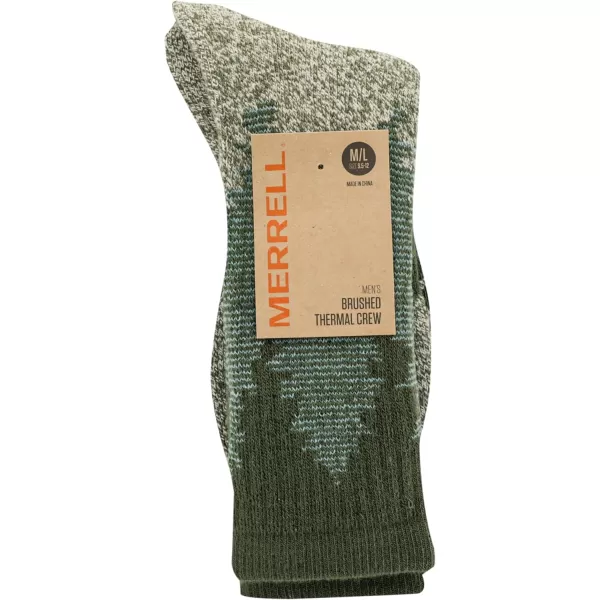 imageMerrell unisexadult Brushed Cushion Thermal Crew Socks Cushioned Soft Inner LayerGreen Trees
