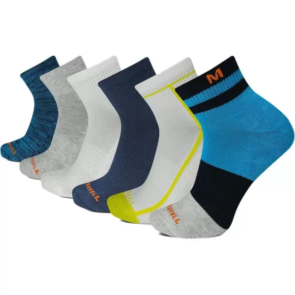 imageMerrel Mens and Womens Recycled Cushioned Socks  6 ampamp 12 Pairs  Hiking Arch SupportAnkle  Blue Assorted 6 Pairs