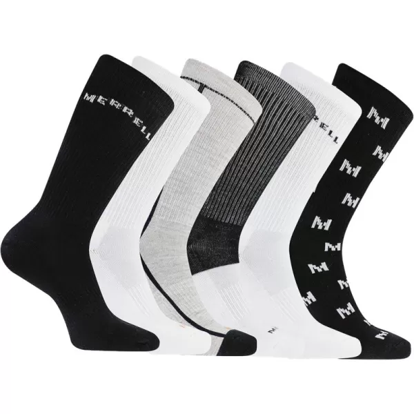 imageMerrel Mens and Womens Recycled Cushioned Socks  6 ampamp 12 Pairs  Hiking Arch SupportCrew  Black Assorted 6 Pairs