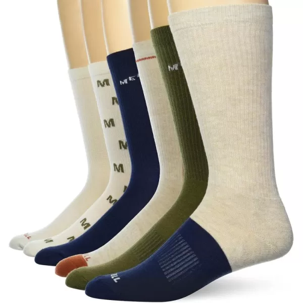 imageMerrel Mens and Womens Recycled Cushioned Socks  6 ampamp 12 Pairs  Hiking Arch SupportCrew  Navy Assorted 6 Pairs